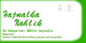 hajnalka nahlik business card